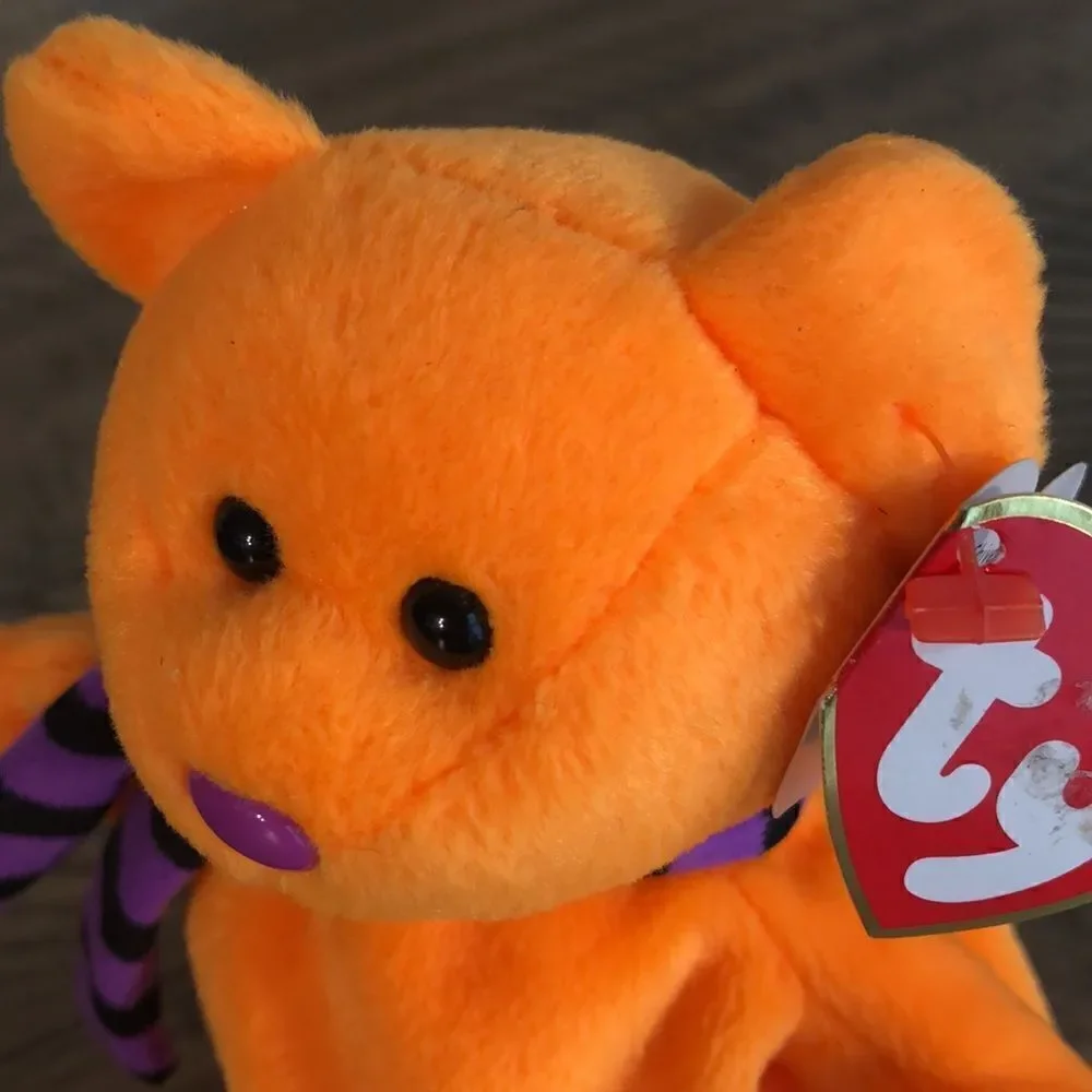 20th Anniversary Shivers 👻 the Ghost Pumpkin 🎃 orange 🍊 👻 Ty Beanies 2003